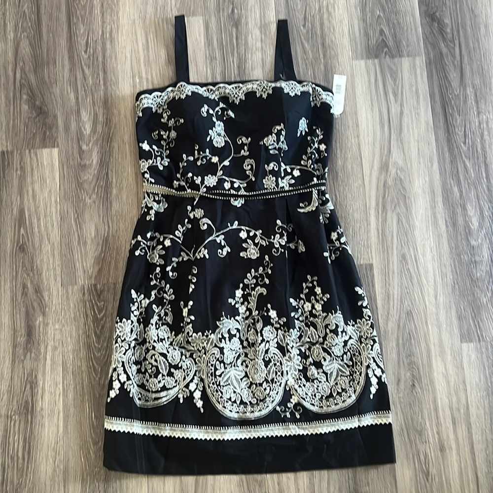 Kim Rogers Black and Cream Floral Print Dress 18
